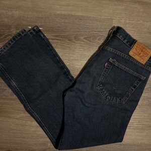 Levi Strauss 505 Jeans Dark Wash Mens Size 34x32 Straight Leg Denim